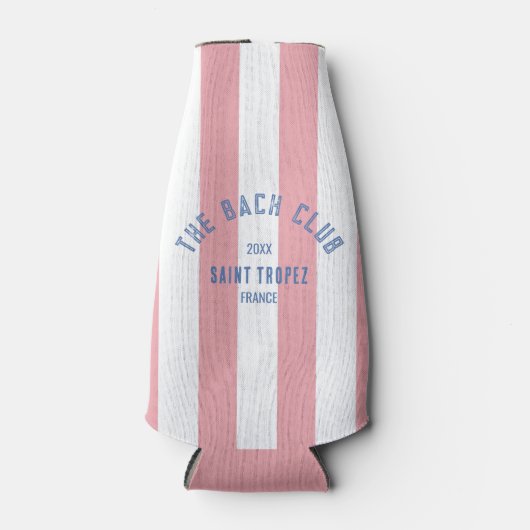 De Bach Club Blauw Crest Roze Cabana Streep Flesjeskoeler (Voorkant)