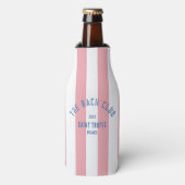 De Bach Club Blauw Crest Roze Cabana Streep Flesjeskoeler (Fles Voorkant)