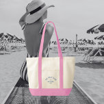 De Bach Club Blue Custom Crest Bachelorette Tote Bag<br><div class="desc">De Bach Club canvas tassen zijn ideaal voor uw strandclub thema vrijgezellenfeest. Blauw verdrietig custom bach club crest met roze bandjes. Personaliseer met de details van uw vrijgezellenfeest... jaar, strand en bestemming. Perfect voor een strand thema vrijgezellenfeest of een bestemming vrijgezellenfeest. Bijpassende accessoires beschikbaar in The Bach Club Cabana Stripe...</div>