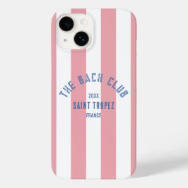 De Bach Club Crest Pink Stripe Bachelorette Case-Mate iPhone 14 Hoesje