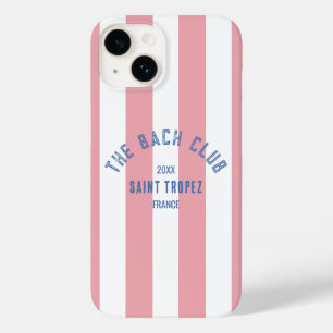 De Bach Club Crest Pink Stripe Bachelorette Case-Mate iPhone 14 Hoesje