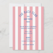 De Bach Club Pink Stripe Bachelorette Party Kaart (Voorkant)