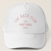 De Bach Club Roze Aangepaste Wapen Bachelorette Trucker Pet (Voorkant)