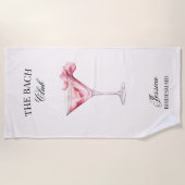 De Bach Club Roze Cocktail Bachelorette Strandlaken (Voorkant)