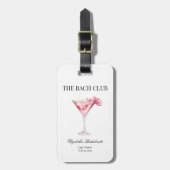 De Bach Club Roze Cocktail Meisjesreis Bagagelabel (Voorkant verticaal)