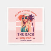 De Bach Party Crew Retro Vrouw Bachelorette Party Servet (Voorkant)