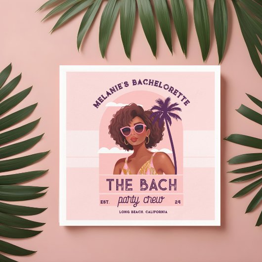 De Bach Party Crew Retro Vrouw Bachelorette Party Servet