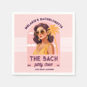 De Bach Party Crew Retro Vrouw Bachelorette Party Servet (Voorkant)