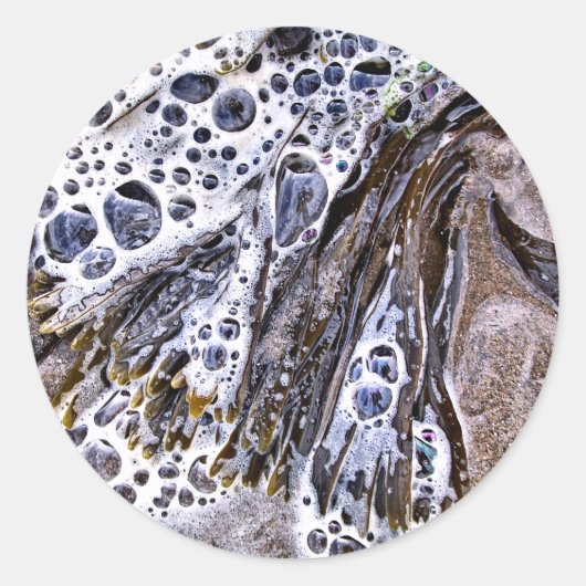 DE BACK, ZEEWEEK, WATER EN ZAND RONDE STICKER (Voorkant)