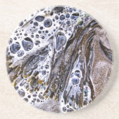 DE BACK, ZEEWEEK, WATER EN ZAND ZANDSTEEN ONDERZETTER (Voorkant)