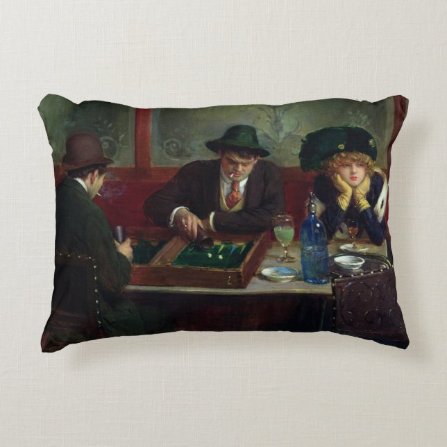 De backgammaspelers accent kussen (Voorkant)