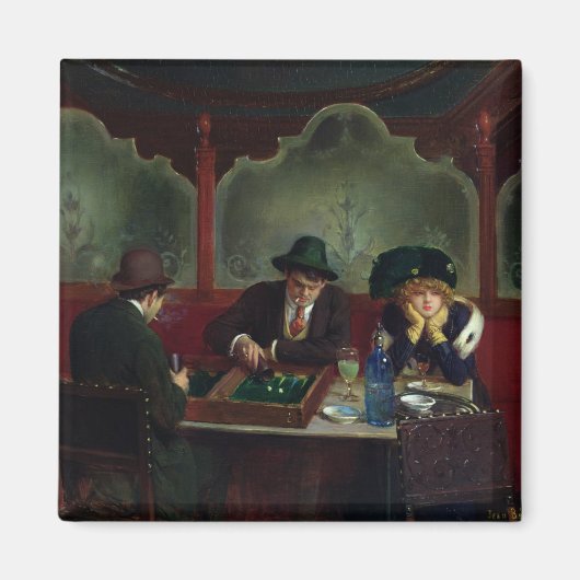 De backgammaspelers magneet (Voorkant)