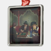 De backgammaspelers metalen ornament (Links)
