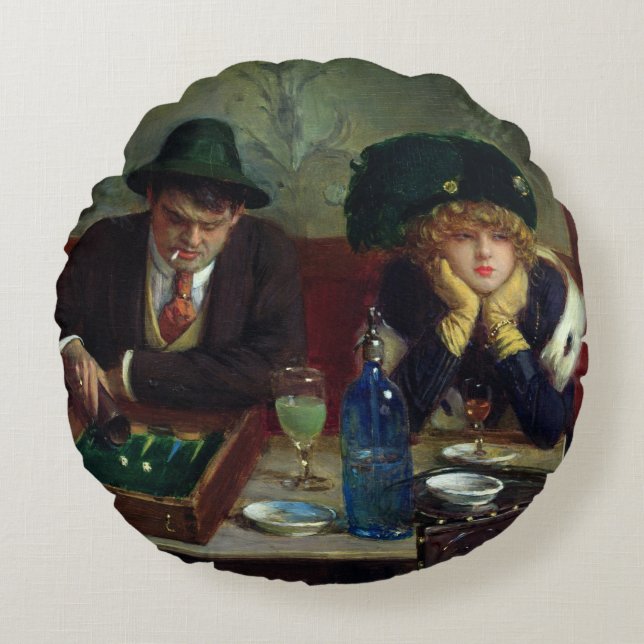 De backgammaspelers rond kussen (Voorkant)