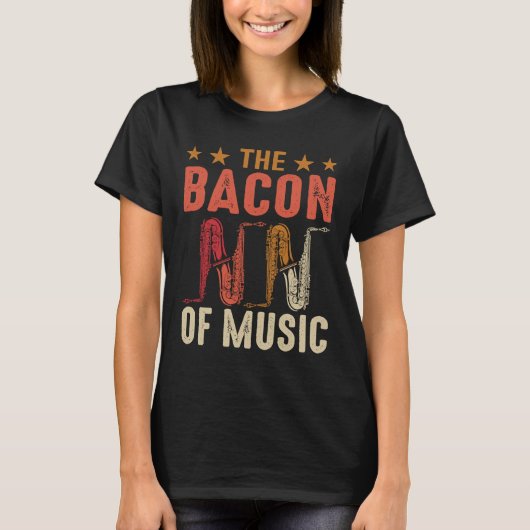 De Bacon Music Saxophone Saxaphone Player 9 T-shirt (Voorkant)