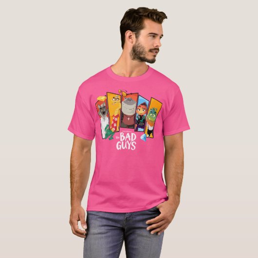 De Bad Guys Karaktergroep Panels T-shirt (Voorkant volledig)