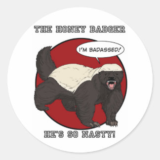 De Badassed Honey Badger Ronde Sticker