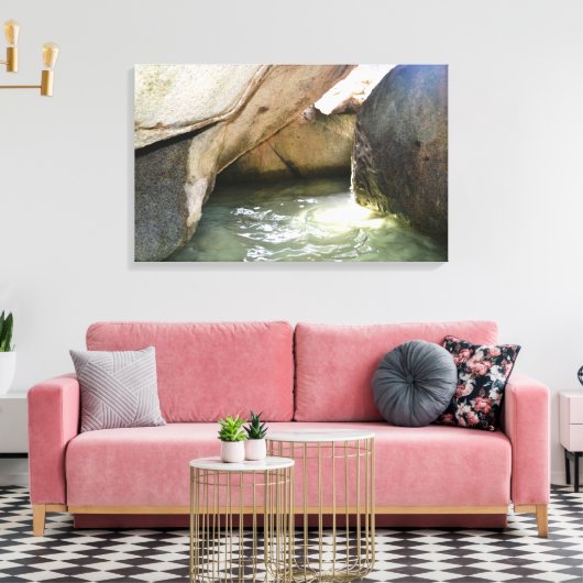 De baden - Virgin Gorda, BVI Canvas Afdruk (Insitu (Woonkamer))