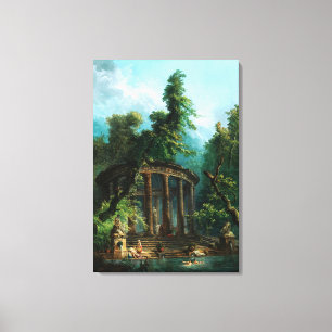 De badende Pool door Hubert Robert Canvas Afdruk