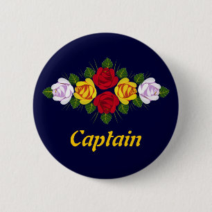 De badge van de kapitein van Narrowboot Ronde Button 5,7 Cm