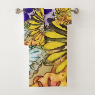 De badhanddoekreeks van flower power bad handdoek