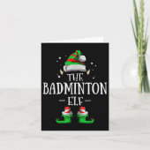 De Badminton Elf Matching Familie Groep Kerstmis Kaart (Voorkant)