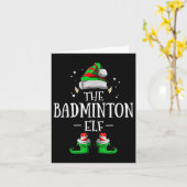 De Badminton Elf Matching Familie Groep Kerstmis Kaart (Gele Bloem)