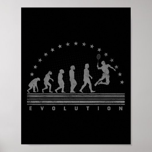 De Badminton Evolutions Retro Shuttle Heren Badmin Poster (Voorkant)