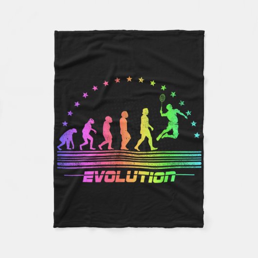 De Badminton Evolutions Retro Shuttle Mannen Fleece Deken (Voorkant)