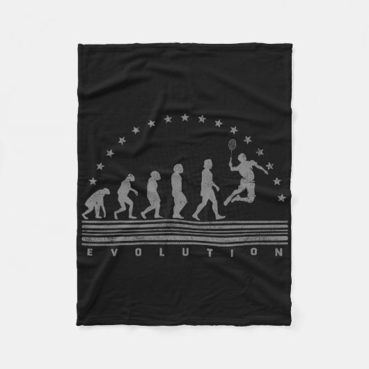 De Badminton Evolutions Retro Shuttle Mannen Fleece Deken (Voorkant)