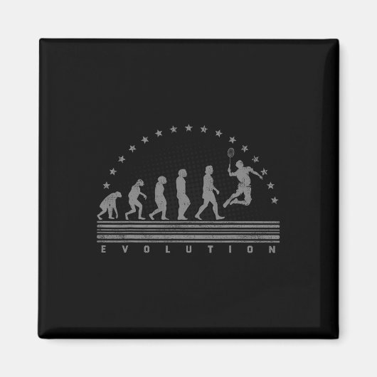 De Badminton Evolutions Retro Shuttle Mannen Magneet (Voorkant)