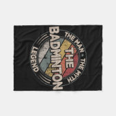 De Badminton Legenden Retro Shuttle Heren Badminto Fleece Deken (Voorkant (Horizontaal))