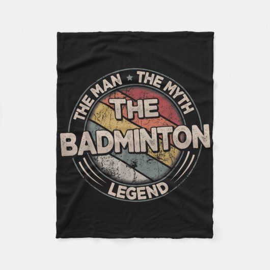 De Badminton Legenden Retro Shuttle Heren Badminto Fleece Deken (Voorkant)