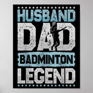 De Badminton Legenden Retro Shuttle Heren Badminto Poster