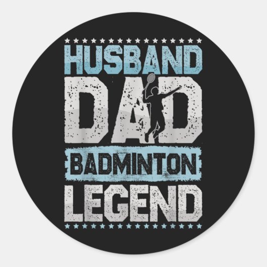 De Badminton Legenden Retro Shuttle Heren Badminto Ronde Sticker (Voorkant)