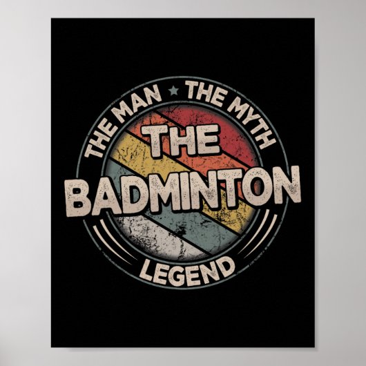 De Badminton Legends Retro Shuttle Mannen Poster (Voorkant)