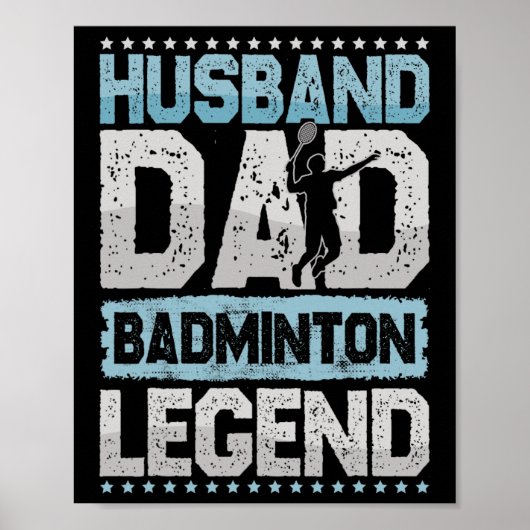 De Badminton Legends Retro Shuttle Mannen Poster (Voorkant)