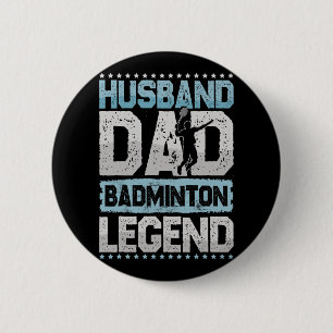 De Badminton Legends Retro Shuttle Mannen Ronde Button 5,7 Cm
