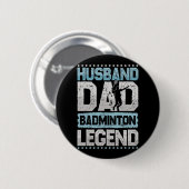 De Badminton Legends Retro Shuttle Mannen Ronde Button 5,7 Cm (Voorkant /achterkant)