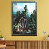 De badpool door Hubert Robert 2e editie Canvas Afdruk (Insitu (Woonkamer))