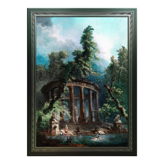 De badpool door Hubert Robert 2e editie Foto Afdruk (Voorkant)