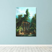 De badpool door Hubert Robert Canvas Afdruk (Insitu (Houten vloer))