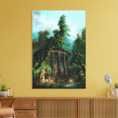 De badpool door Hubert Robert Canvas Afdruk (Insitu (Woonkamer))