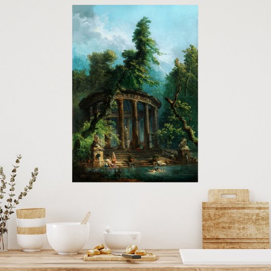 De badpool door Hubert Robert Poster (Keuken)