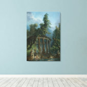 De badpool - Hubert Robert Canvas Afdruk (Insitu (Houten vloer))