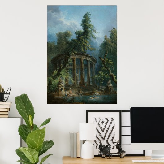 De badpool - Hubert Robert Poster (Thuiskantoor)