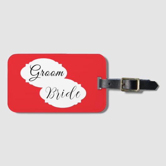 De Bagagelabels van het moderne paar - bruiloft (Voorkant (horizontaal))