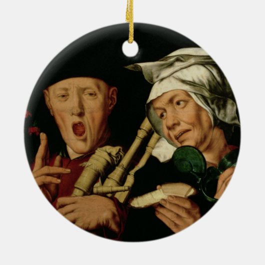 De Bagpiper Keramisch Ornament (Achterkant)