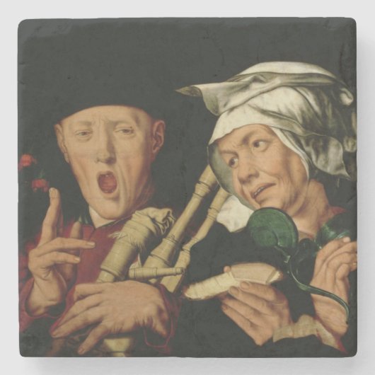 De Bagpiper Stenen Onderzetter (Voorkant)