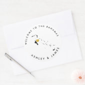 De Bahama's bruiloft Welkom Sticker Label, zwart (Envelop)